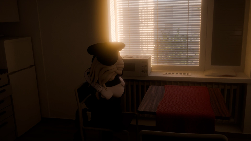 T0 sitting alone in an aparment